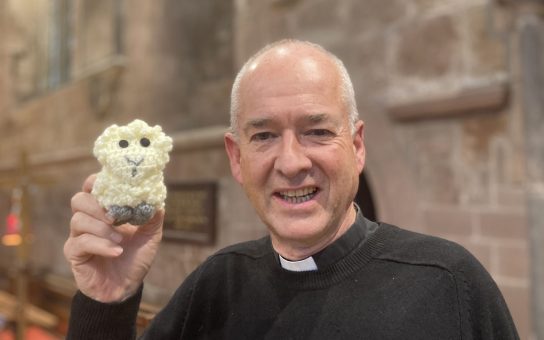 Rev Chris Thorpe with one of the Lost sheep of Shifnal