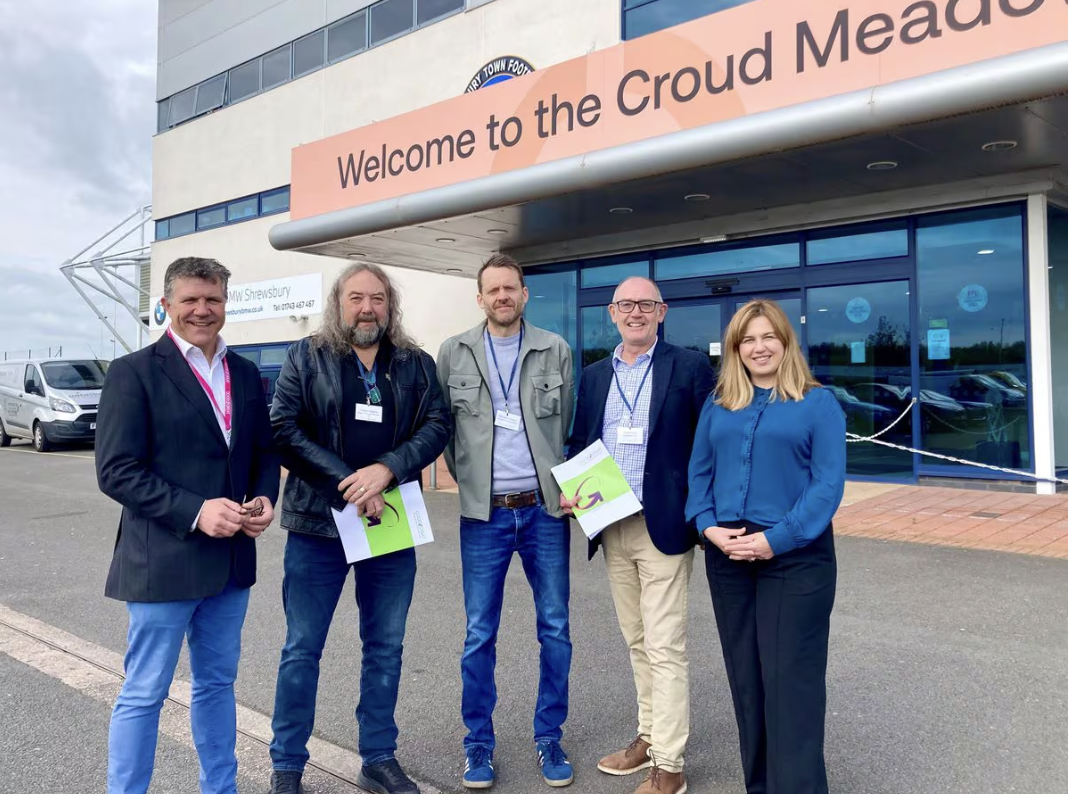 Pictured from left, Johnny Themans of Good2Great, delegates Trevor Wilkins and Richard Edden of Stage and Studio Services, Chris Hicks of Spacecare and Michelle Jehu of Good2Great.