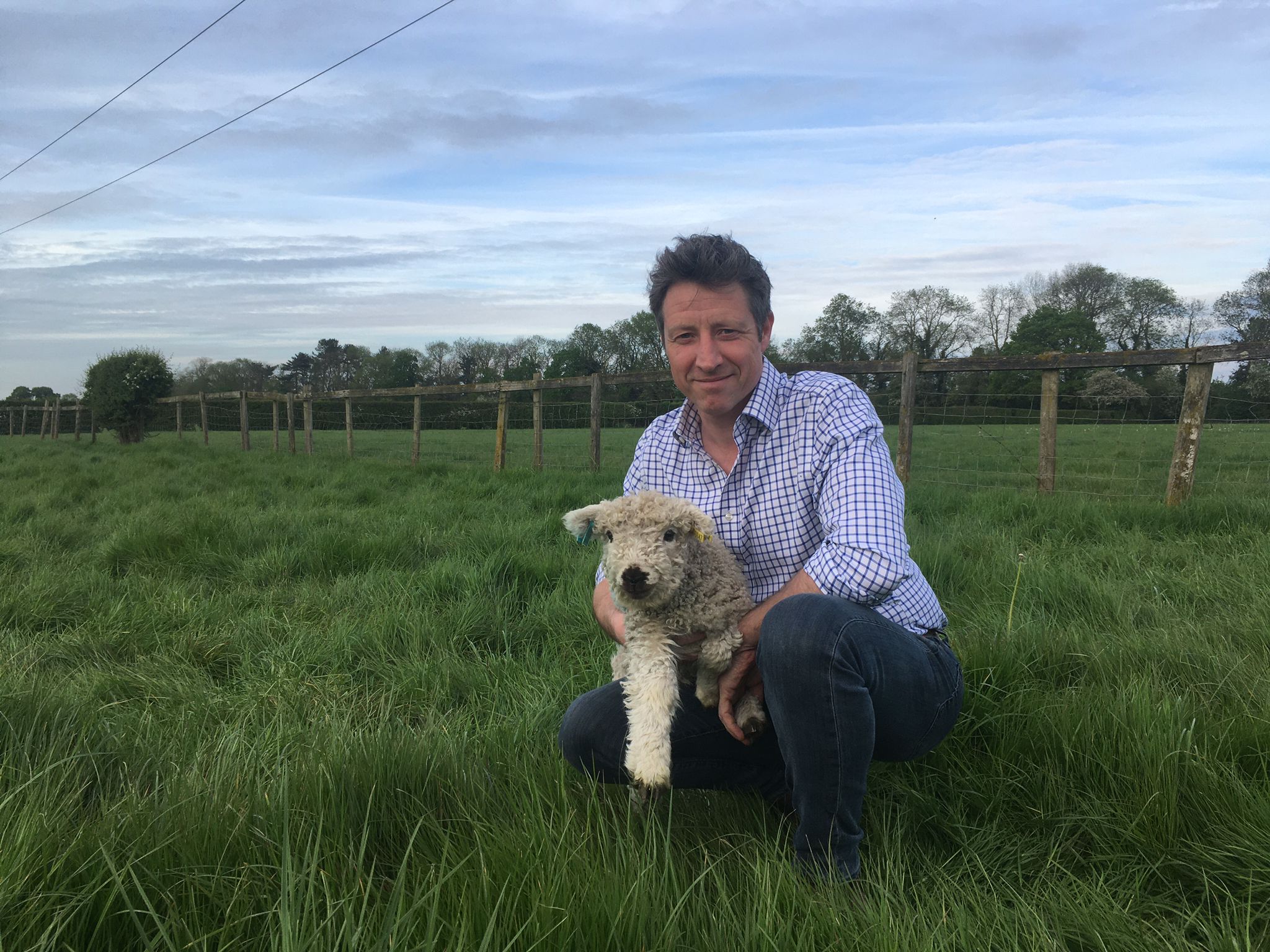 Richard Todd holding a lamb