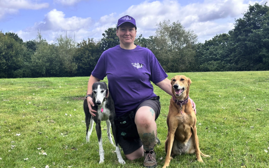 Natalie Winfield-Biesty and her two dogs