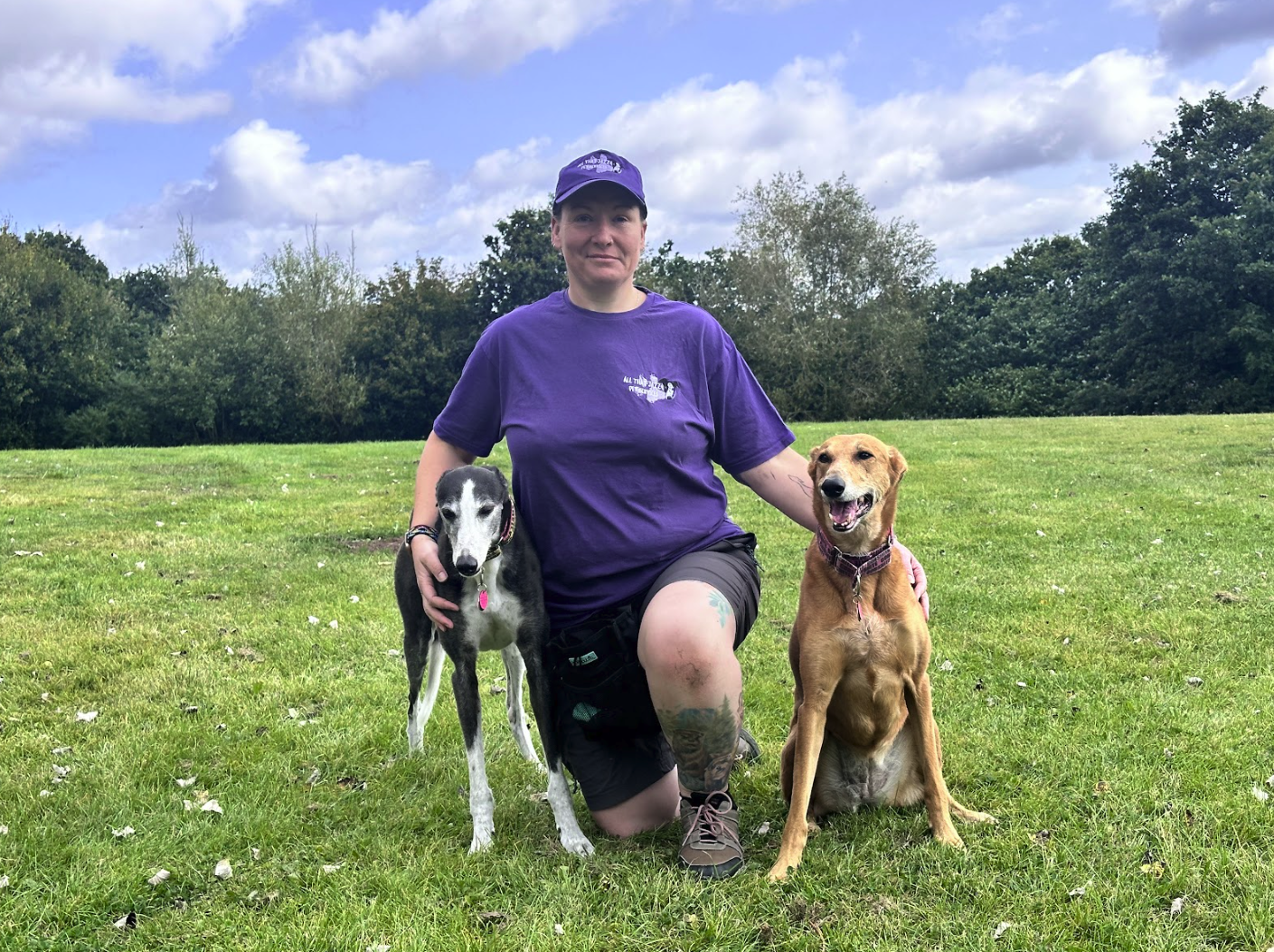 Natalie Winfield-Biesty and her two dogs